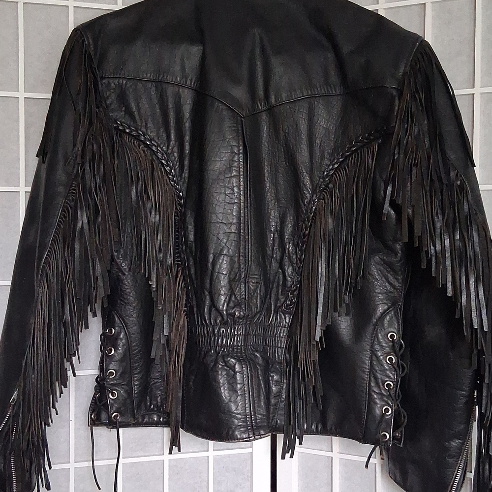 Jamin Leather  Motorcycle Jacket With Tassels